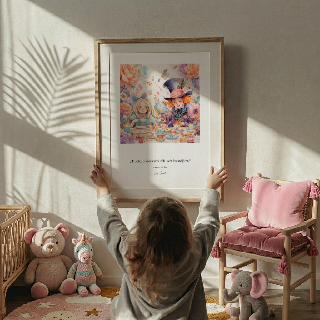detsky plakat alenka v risi divu trochu blaznovstvi